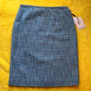 CALVIN KLEIN NWT BLUE/BLACK/WHITE PRINT SKIRT 🌸